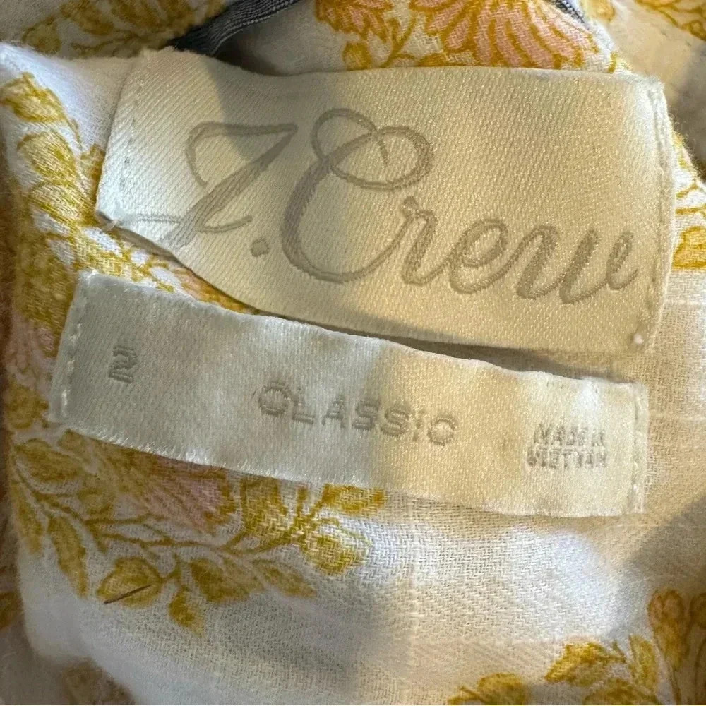 J.Crew Classic Button Up Shirt Long Sleeve Floral Classic Office Casual Career 2 - Picture 6 of 6